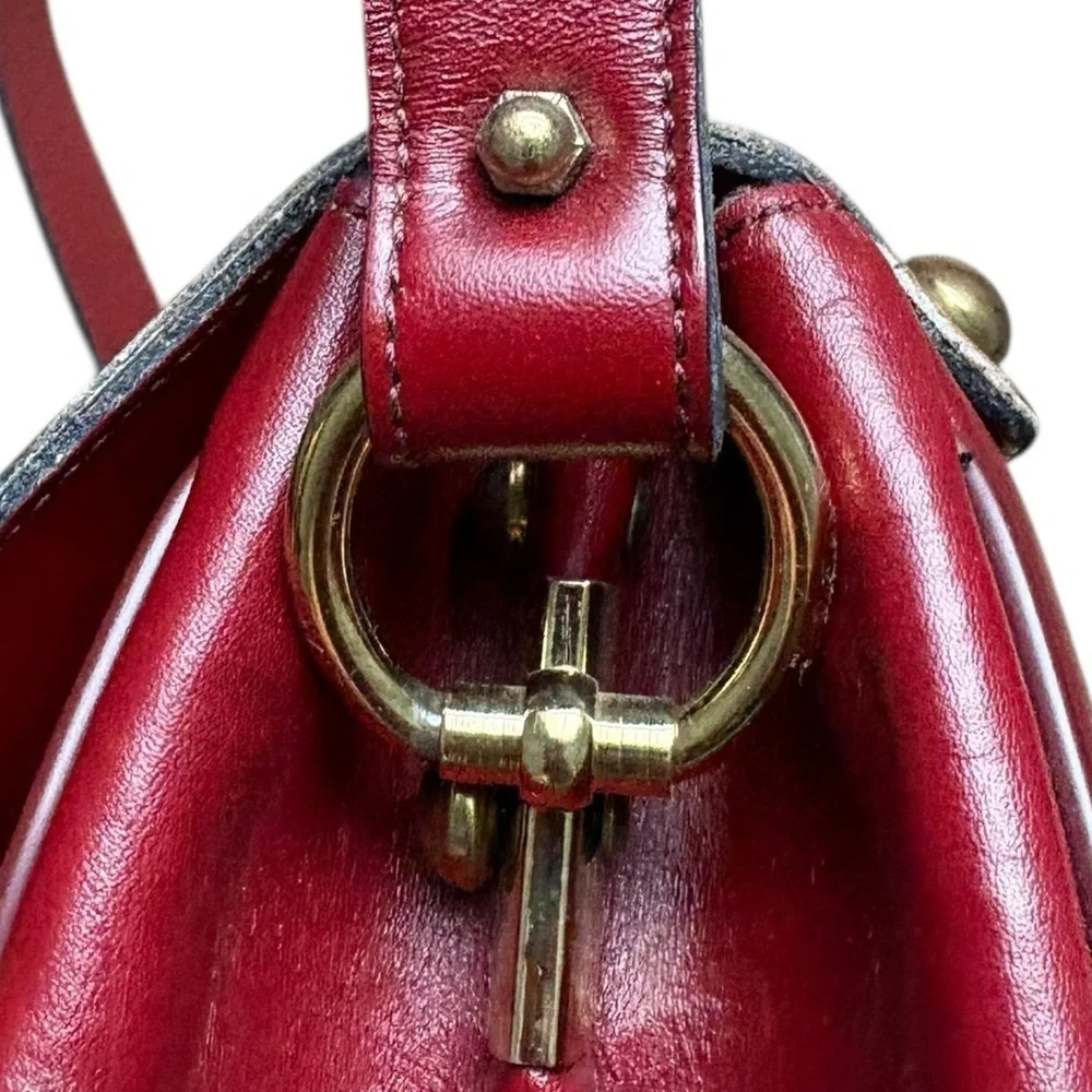 Vintage 70s ETIENNE AIGNER Handmade Leather Handbag Shoulder Bag OXBLOOD RARE.